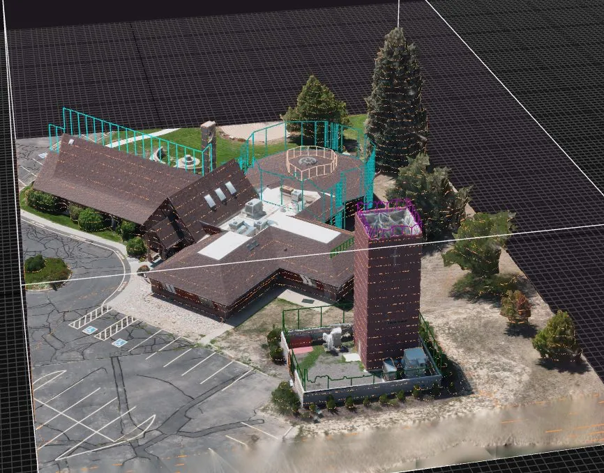 Textured 3D reconstruction of a church with bell tower